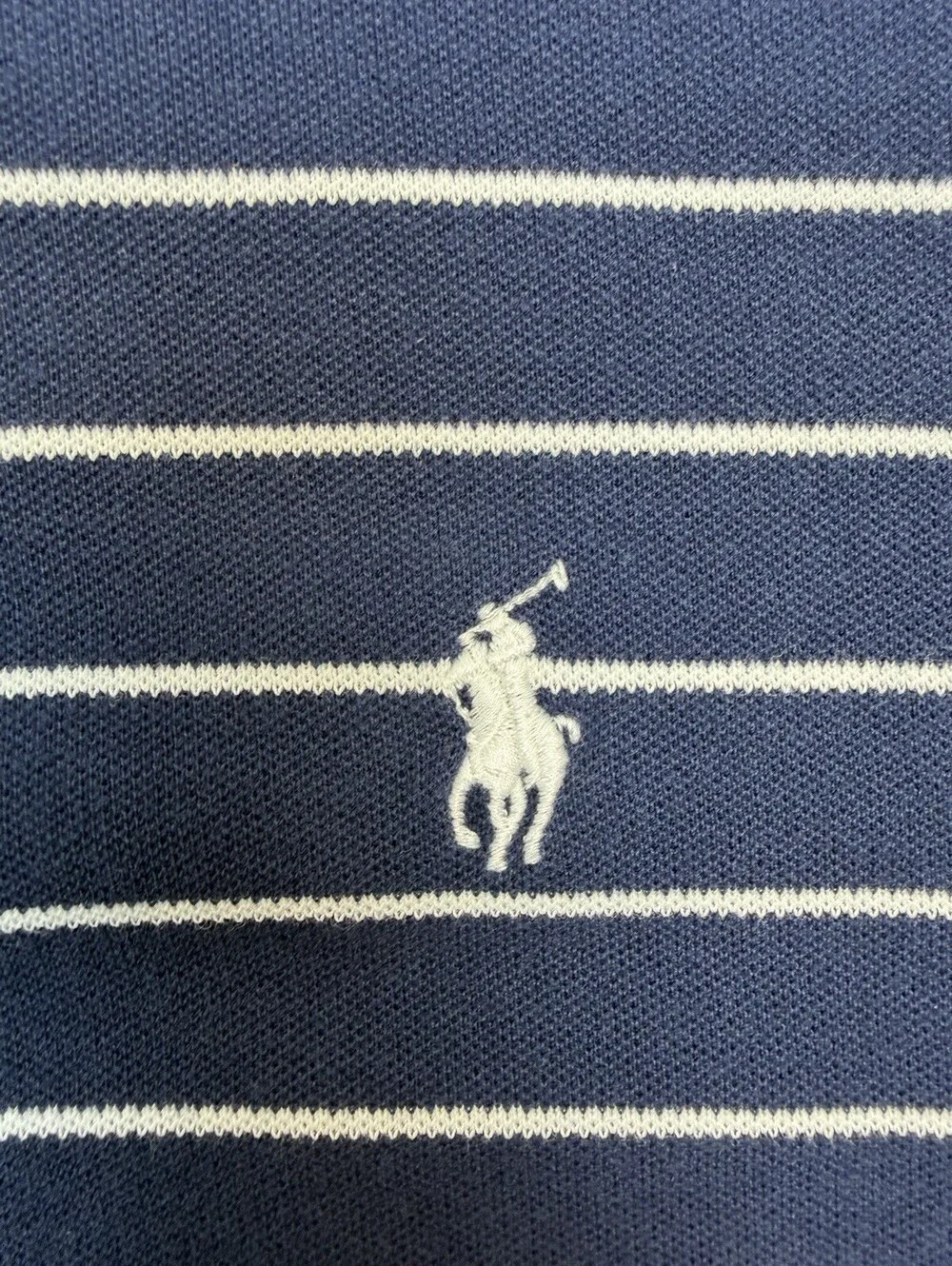 Polo Ralph Lauren Men’s XL Custom Slim Fit Stretch Mesh Polo Navy Striped